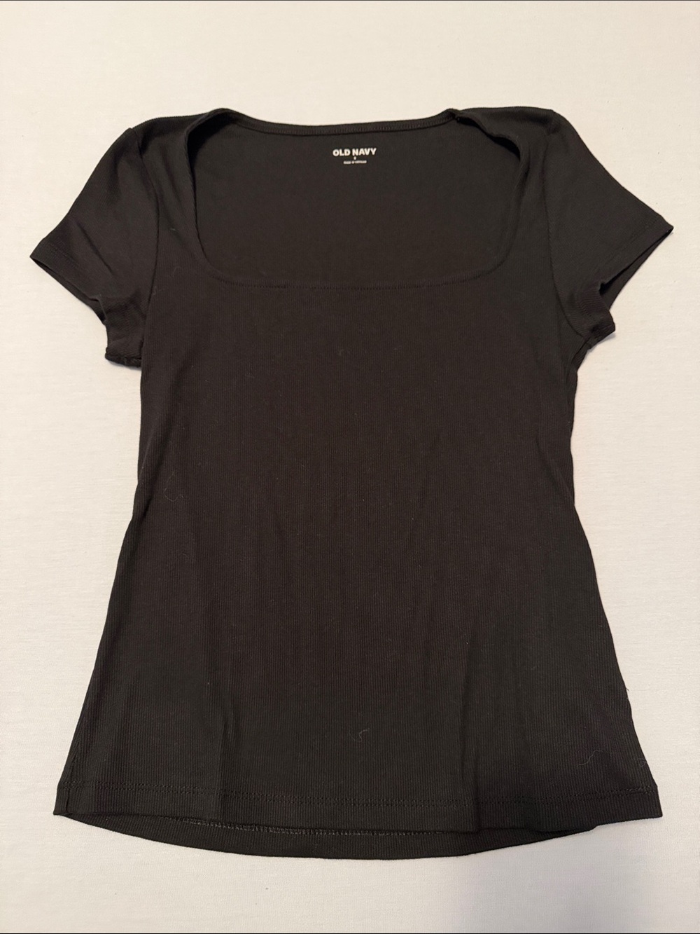 Old Navy Black Square Neck Short Sleeve Tee